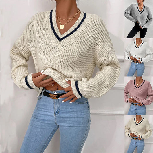 neck sweaters casual long sleeve swinter women'