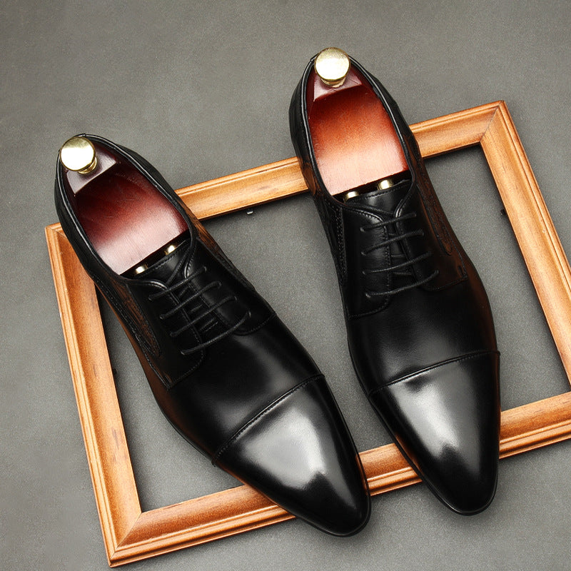 European Version Of Men's Shoes 2-joint Formal Leather Shoes