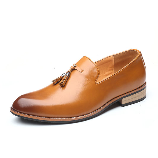 Pointed-toe British men's formal shoes