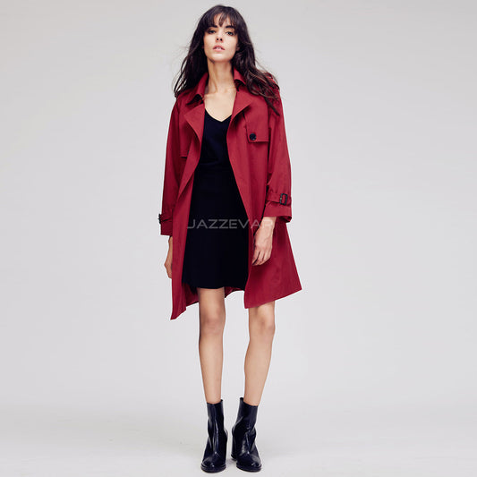 Autumn New Fashion Women's Casual   Trench Coat Brief Business Formal Outwear With Belt