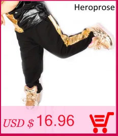 Spring Autumn Kids Gold  bomber Jacket Stage Performance Wear paillette feminina casaco Hip Hop dance coat