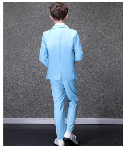 Children Sky Blue Photograph Suit Flower Boys Wedding Dress