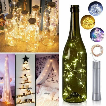 Wine Bottle String Lights with Cork 1/1.5/2M LED Bottle Stopper Starry Lamp Festival Wedding Xmas Party DIY Decor Night Lights