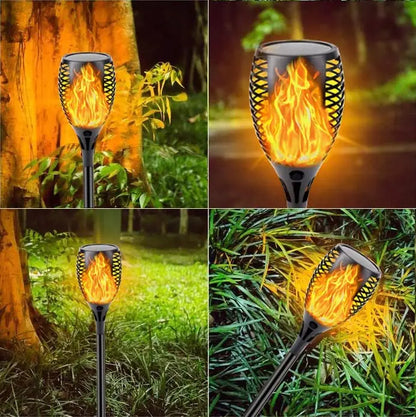 Outdoor 96LED Solar Flame Torch Lights Flickering Light Dancing Led Waterproof Garden Decoration Lawn Path Yard Patio Lamps