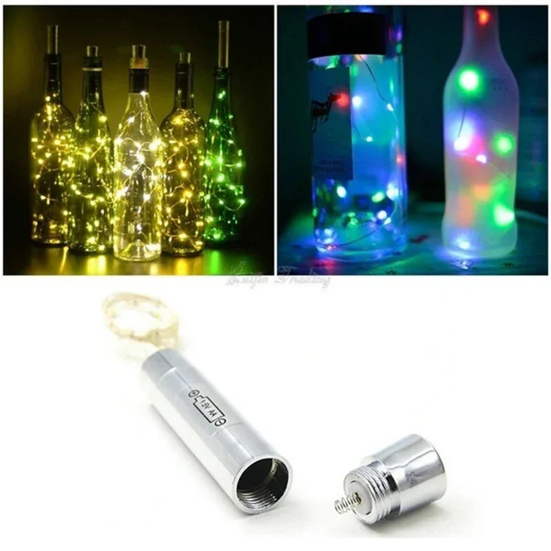 Wine Bottle String Lights with Cork 1/1.5/2M LED Bottle Stopper Starry Lamp Festival Wedding Xmas Party DIY Decor Night Lights