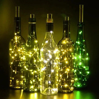 Wine Bottle String Lights with Cork 1/1.5/2M LED Bottle Stopper Starry Lamp Festival Wedding Xmas Party DIY Decor Night Lights