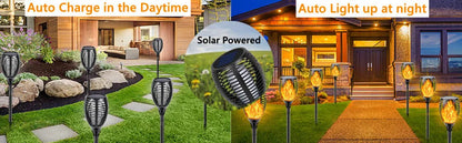 Outdoor 96LED Solar Flame Torch Lights Flickering Light Dancing Led Waterproof Garden Decoration Lawn Path Yard Patio Lamps