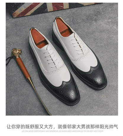 Formal Wear Youth Men's Party Black Leather Shoes British Retro Korean Type Casual Elegant