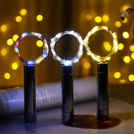 Wine Bottle String Lights with Cork 1/1.5/2M LED Bottle Stopper Starry Lamp Festival Wedding Xmas Party DIY Decor Night Lights