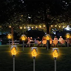 Outdoor 96LED Solar Flame Torch Lights Flickering Light Dancing Led Waterproof Garden Decoration Lawn Path Yard Patio Lamps