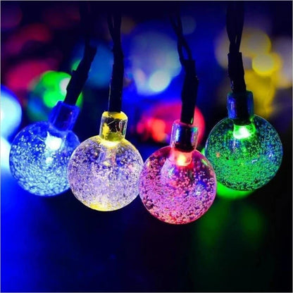 Solar Lamp Crystal Ball LED String 50 LEDS 10M Multi Color Lights Waterproof Fairy Garland For Outdoor Garden Xmas Wedding