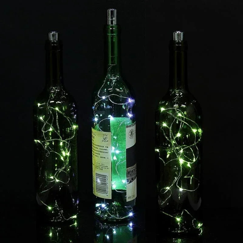 Wine Bottle String Lights with Cork 1/1.5/2M LED Bottle Stopper Starry Lamp Festival Wedding Xmas Party DIY Decor Night Lights