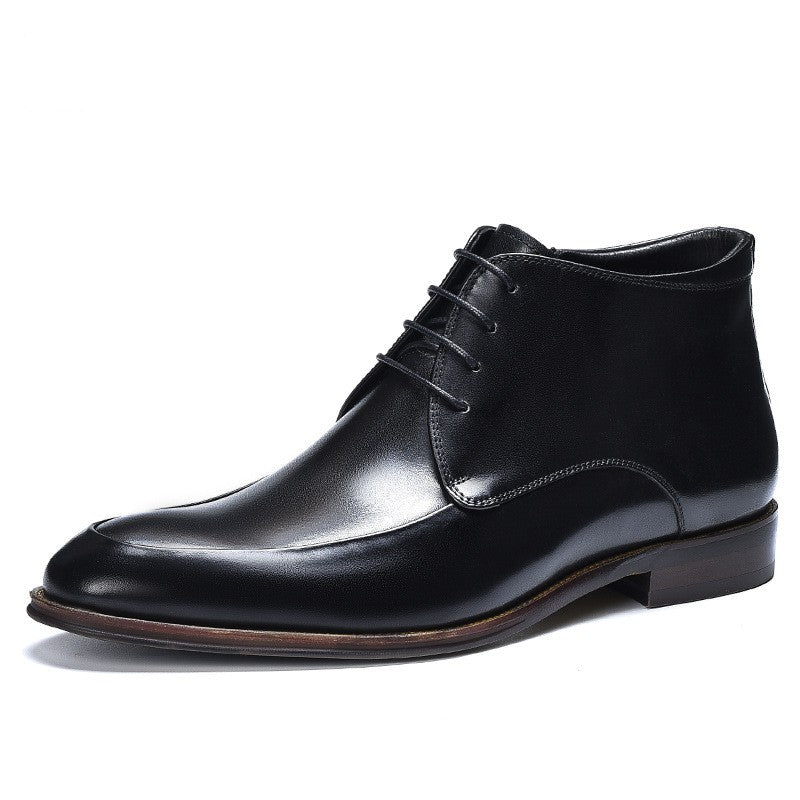 Genuine Leather Head Leather Business Formal High Top Leather Shoes And Boots